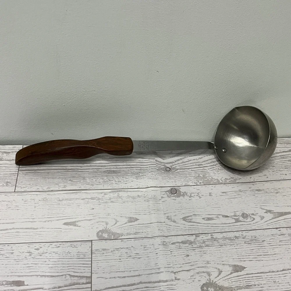 Vintage‎ Cutco Ladle No 15 Brown Swirl Handle Stainless Steel 12